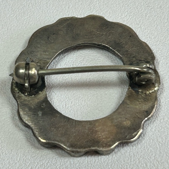 Vintage Native TURQUOISE Inlay and Sterling Silver 925 PIN BROOCH Zuni - Picture 3 of 7